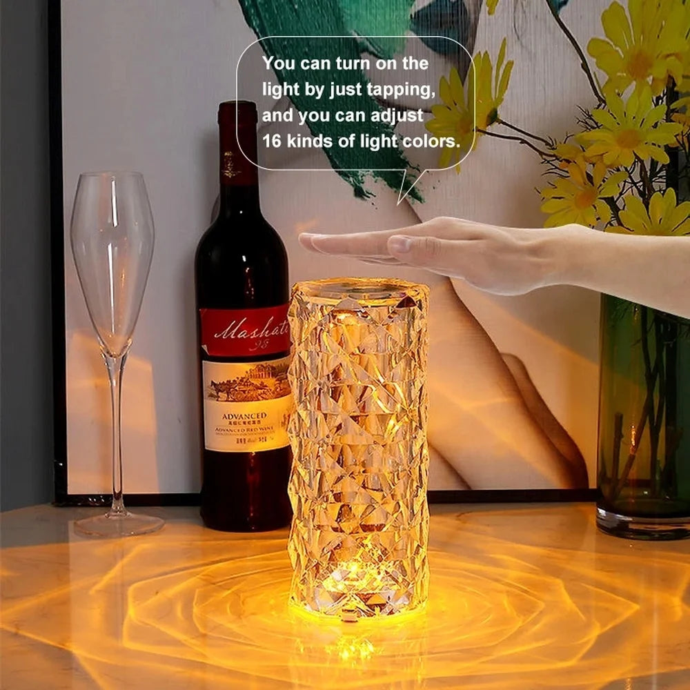 Sparkling Crystal Touch Lamp: Elegant Illumination